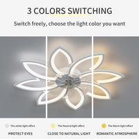 Modern Ceiling Light Fan, Low Profile, 6 Wind Speed, 3 Color (90cm, White) - ElectronX Plus