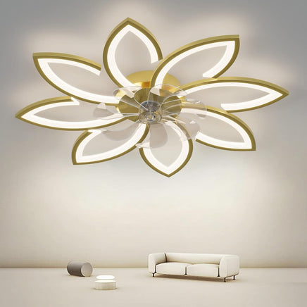 Modern Ceiling Light Fan, Low Profile, 6 Wind Speed, 3 Color (90cm, Gold) - ElectronX Plus