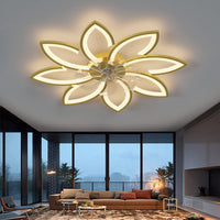 Modern Ceiling Light Fan, Low Profile, 6 Wind Speed, 3 Color (90cm, Gold) - ElectronX Plus