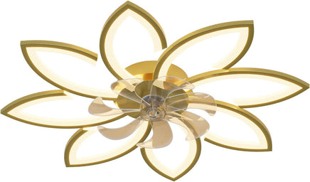 Modern Ceiling Light Fan, Low Profile, 6 Wind Speed, 3 Color (90cm, Gold) - ElectronX Plus