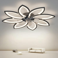 Modern Ceiling Light Fan, Low Profile, 6 Wind Speed, 3 Color (90cm, Black) - ElectronX Plus