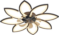 Modern Ceiling Light Fan, Low Profile, 6 Wind Speed, 3 Color (90cm, Black) - ElectronX Plus