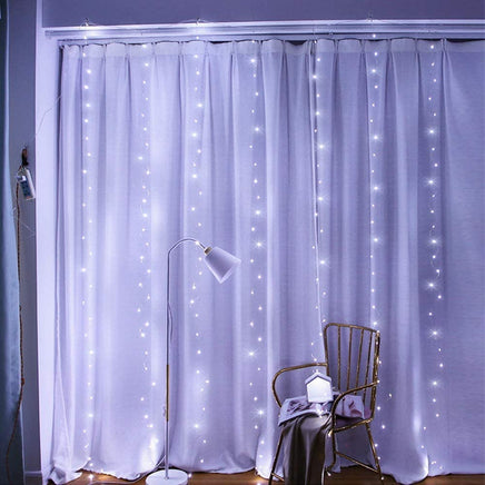 300 LEDs Window Curtain Fairy Lights 8 Modes and Remote Control for Bedroom (Cool White, 300 x 300cm) - ElectronX Plus