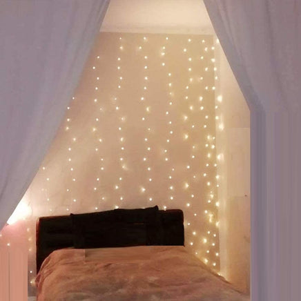 300 LEDs Window Curtain Fairy Lights 8 Modes and Remote Control for Bedroom (Warm White, 300 x 300cm) - ElectronX Plus