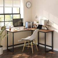 L-Shaped Desk with Screen Stand - ElectronX Plus