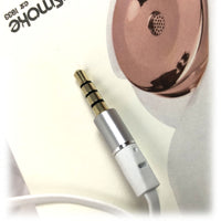 White Rose Gold Holysmoke Motif On Ear Foldable Headphones - ElectronX Plus