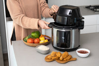 6L Air Fryer + Pressure Cooker (Silver) Kitchen Appliance - ElectronX Plus