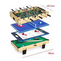 4-in-1 Games - Soccer, Table Tennis, Slide Hockey and Billiard Table - ElectronX Plus