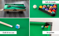 4-in-1 Games - Soccer, Table Tennis, Slide Hockey and Billiard Table - ElectronX Plus