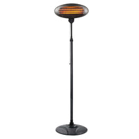 2000W 2.1m Free Standing Adjustable Portable Outdoor Electric Patio Heater Black - ElectronX Plus