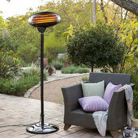 2000W 2.1m Free Standing Adjustable Portable Outdoor Electric Patio Heater Black - ElectronX Plus