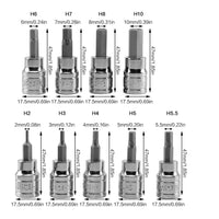 9pcs Allen Key Sockets Hex Bit Socket Set 3/8" Drive Drill Metric Tools 2-10mm - ElectronX Plus