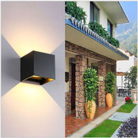 2PCS 12W LED Wall Light Waterproof Up Down Lamp Cube Sconce Yard Indoor Outdoor - ElectronX Plus