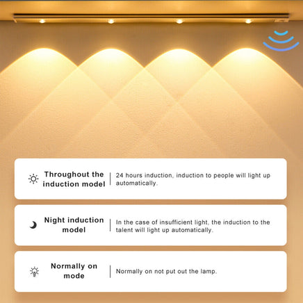 40cm Wireless LED Closet Lights Motion Sensor PIR Induction Lamp Cabinet Lighting USB - ElectronX Plus