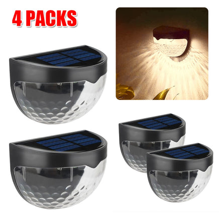 4PCS Solar Powered LED Wall Lights Door Fence Lights Outdoor Garden Lamp Light - ElectronX Plus