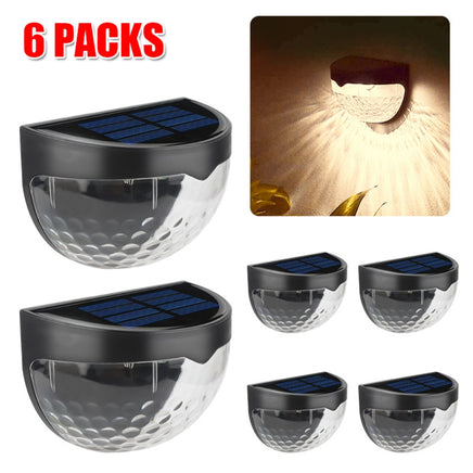 6PCS Solar Powered LED Wall Lights Door Fence Lights Outdoor Garden Lamp Light - ElectronX Plus