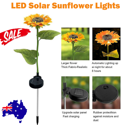 LED Solar Sunflower Lights Flower Lamp Landscape Lawn Path Garden AU Day - ElectronX Plus