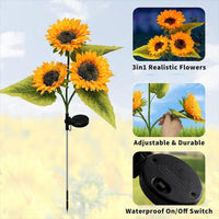 LED Solar Sunflower Lights Flower Lamp Landscape Lawn Path Garden AU Day - ElectronX Plus