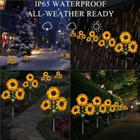 LED Solar Sunflower Lights Flower Lamp Landscape Lawn Path Garden AU Day - ElectronX Plus