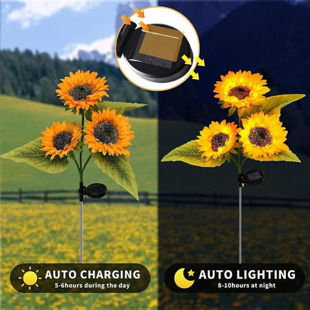 LED Solar Sunflower Lights Flower Lamp Landscape Lawn Path Garden AU Day - ElectronX Plus