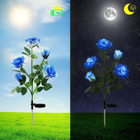 Blue Bulk Solar Garden Lights 75cm Long Rose Flowers Yard Lamp Xmas Halloween Deco AU - ElectronX Plus