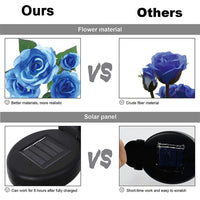 Blue Bulk Solar Garden Lights 75cm Long Rose Flowers Yard Lamp Xmas Halloween Deco AU - ElectronX Plus