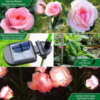 Pink Bulk Solar Garden Lights 75cm Long Rose Flowers Yard Lamp Xmas Halloween Deco AU - ElectronX Plus