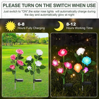 Pink Bulk Solar Garden Lights 75cm Long Rose Flowers Yard Lamp Xmas Halloween Deco AU - ElectronX Plus