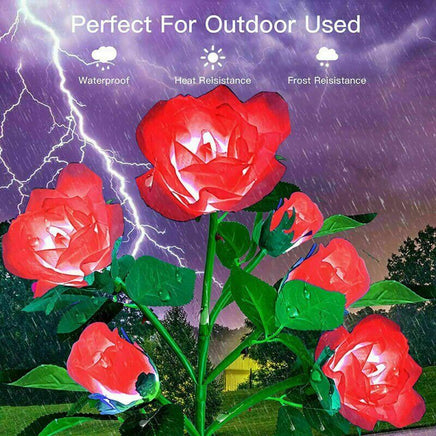 Red Bulk Solar Garden Lights 75cm Long Rose Flowers Yard Lamp Xmas Halloween Deco AU - ElectronX Plus