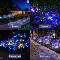 Colourful Fireworks 120 LED Fairy String Lights Starburst Solar Xmas Garden Night Lamp Hot NEW - ElectronX Plus