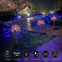 Colourful Fireworks 120 LED Fairy String Lights Starburst Solar Xmas Garden Night Lamp Hot NEW - ElectronX Plus