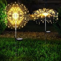 Warm White Fireworks 120 LED Fairy String Lights Starburst Solar Xmas Garden Night Lamp Hot NEW - ElectronX Plus