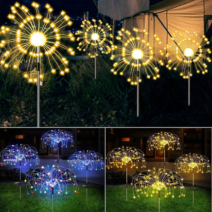 Warm White Fireworks 120 LED Fairy String Lights Starburst Solar Xmas Garden Night Lamp Hot NEW - ElectronX Plus