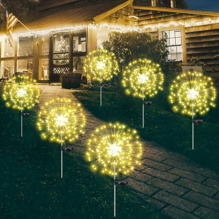 Warm White Fireworks 120 LED Fairy String Lights Starburst Solar Xmas Garden Night Lamp Hot NEW - ElectronX Plus