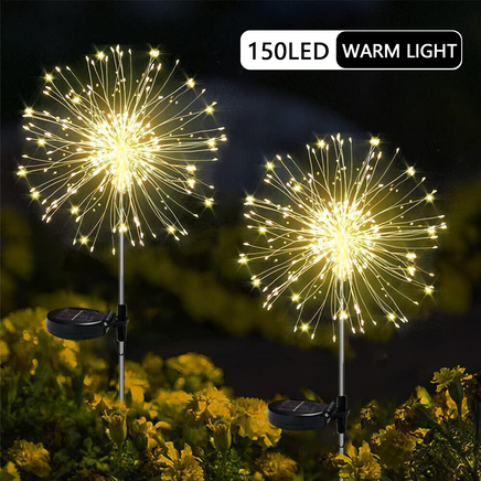 Warm White Fireworks 120 LED Fairy String Lights Starburst Solar Xmas Garden Night Lamp Hot NEW - ElectronX Plus