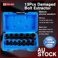 13-Piece Impact Bolt & Nut Remover Set Nut Extractor Socket Bolt Remover Tool - ElectronX Plus