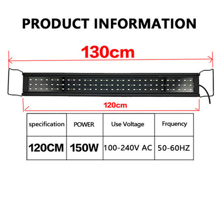 120 CM 150W 244LED Aquarium LED Lighting  Marine Aqua Fish Tank Light NEW - ElectronX Plus