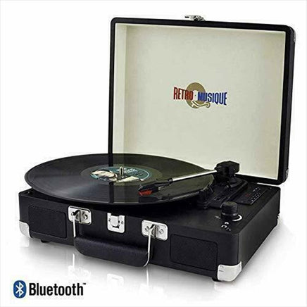 Suitcase Style Turntable Black - Retro Musique - ElectronX Plus