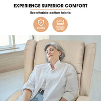 FORTIA Electric Recliner Lift Heat Chair for Elderly, Massage, Heat Therapy, Aged Care, Beige - ElectronX Plus