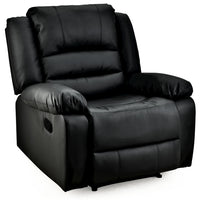 FORTIA Luxury Recliner Lounge Chair, Single Faux Leather Armchair, for Home Theatre Cinema, Elderly, Black - ElectronX Plus