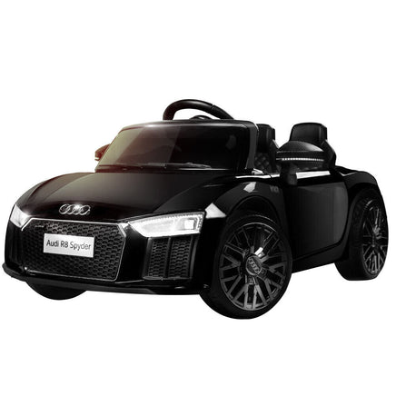 LICENSED AUDI R8 Kids Ride On Car Toy Spyder Electric Remote Control Black 12V - ElectronX Plus