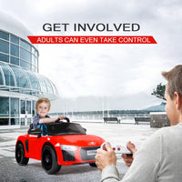 Rovo Kids Kids Ride-On Car Licensed AUDI R8 SPYDER Battery Electric Toy Remote 12V Red - ElectronX Plus