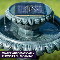 PROTEGE Water Fountain Solar Powered Battery Outdoor Bird Bath with LED Lights - ElectronX Plus