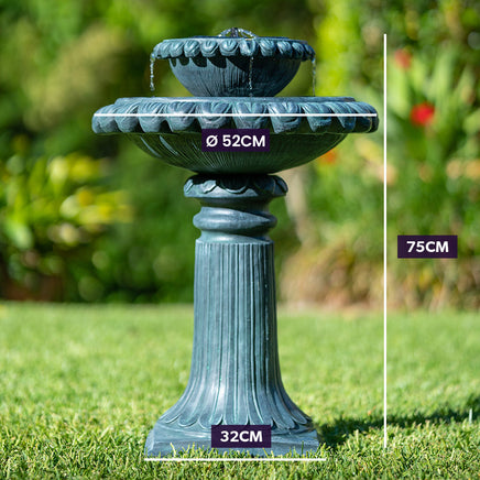 PROTEGE Water Fountain Solar Powered Battery Outdoor Bird Bath with LED Lights - ElectronX Plus