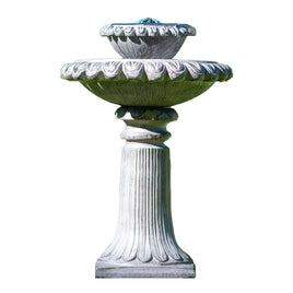 PROTEGE Solar Powered Water Feature Fountain Bird Bath with Lighting Light Grey - ElectronX Plus