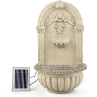 PROTEGE Solar Fountain Water Feature Pump Outdoor Wall Mount Classic with LED Lights - ElectronX Plus