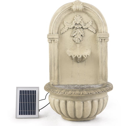 PROTEGE Solar Fountain Water Feature Pump Outdoor Wall Mount Classic with LED Lights - ElectronX Plus