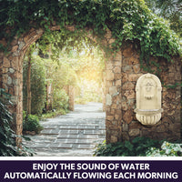 PROTEGE Solar Fountain Water Feature Pump Outdoor Wall Mount Classic with LED Lights - ElectronX Plus