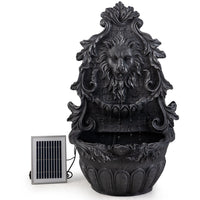 PROTEGE Lion Head Solar Powered Water Feature Fountain, Wall Mount or Freestanding with Lighting - ElectronX Plus