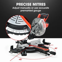 BAUMR-AG 210mm Compound Mitre Saw Dual Bevel Sliding Drop Saws 1500W - ElectronX Plus